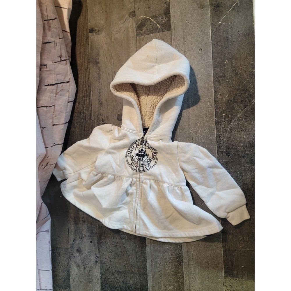 Youth white Polo Ralph Lauren 12m hoodie jacket zip up